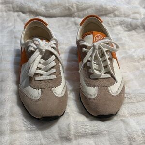 Tory Burch Orange and Beige Athletic Shoes